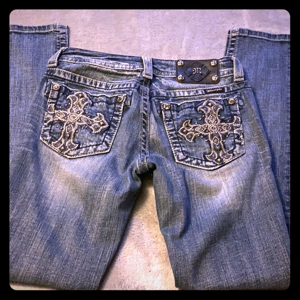 Size 27 inseam 32 Miss Me Skinny Denim Blue Jeans